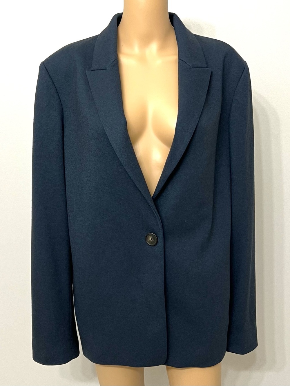 Vince Women’s Wool Blend Relaxed Fit One Button Blazer Jacket Size 14 W/pockets